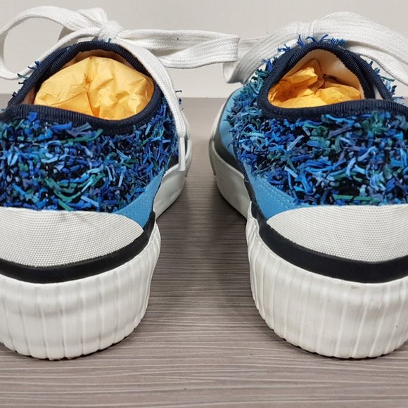 Julien David Platform Sneaker Blue & Teal Textile Womens Size 6 & 10 - Picture 4 of 6